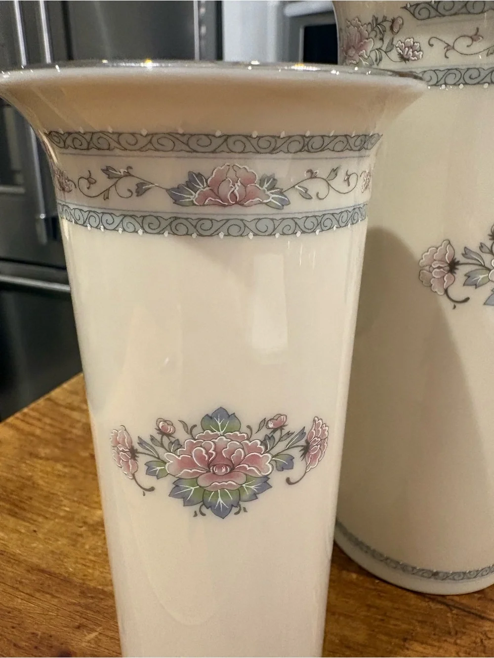Lenox Charleston Elegant Floral Ceramic Vase - Cream with Pastel Accents